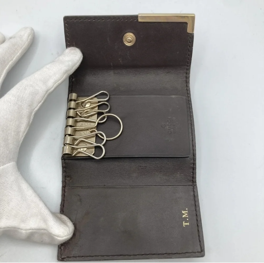 🤎🔹️GUCCI🔹️  Key case holder GG Cow Leather  Guccissima Brown ✨️